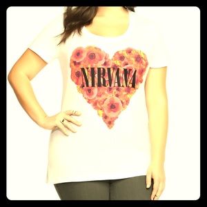 Torrid sz 1 nirvana floral band shirt